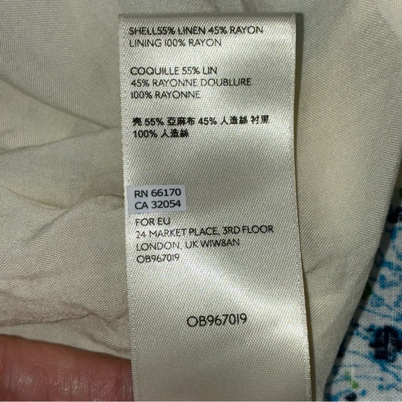 Free People All Mine White Blue Floral Print One Shoulder Mini Dress Large - Picture 10 of 10